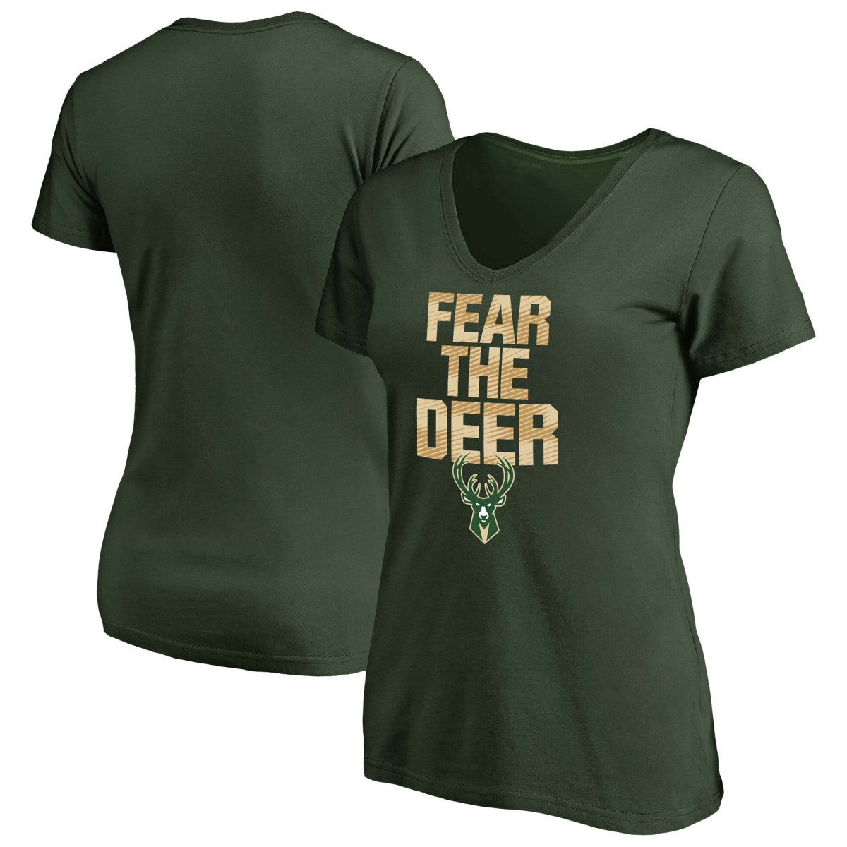 Milwaukee Bucks Women's Mantra V-Neck T-Shirt Green