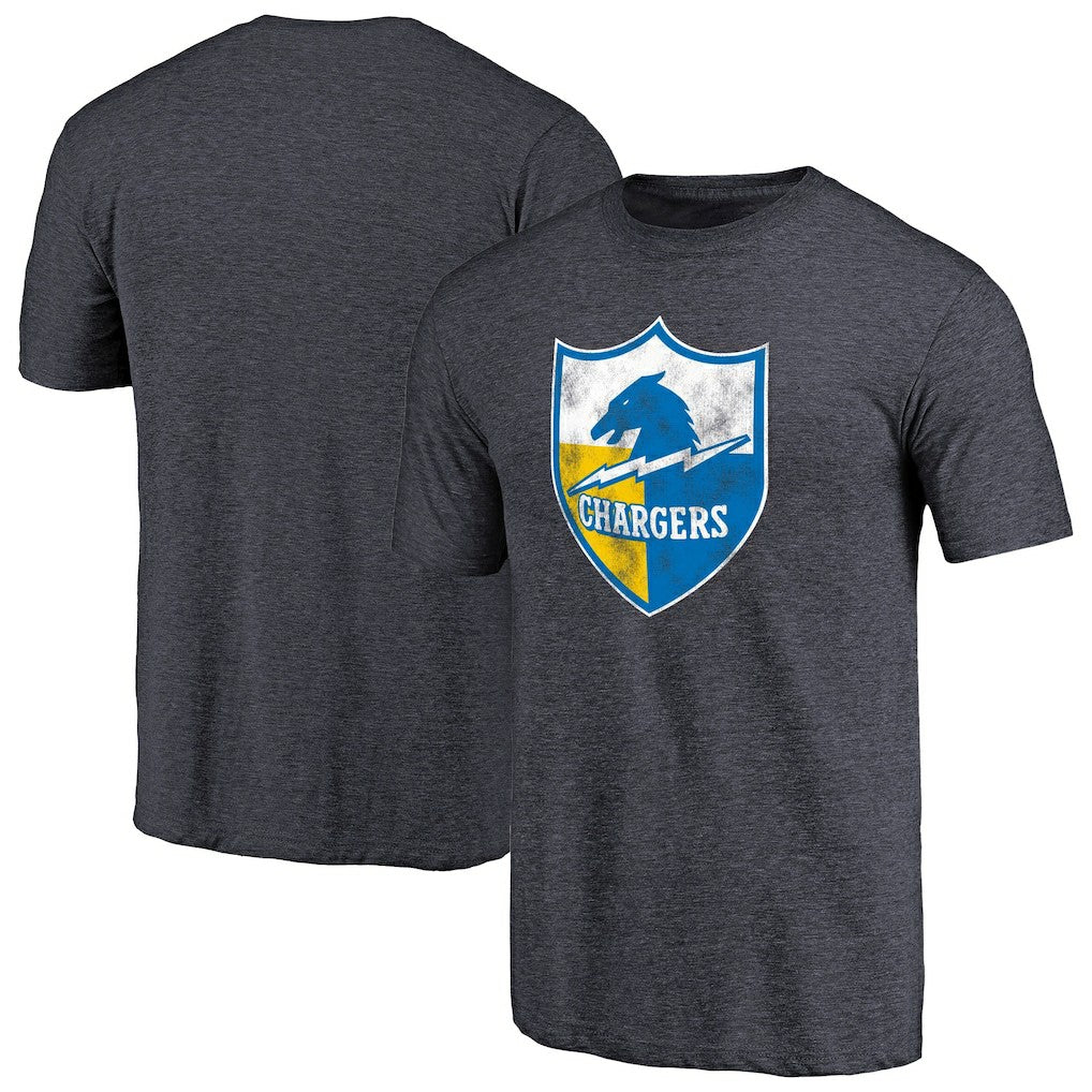 Los Angeles Chargers Throwback Logo Tri-Blend T-Shirt Navy