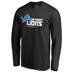 Detroit Lions Team Lockup II Long Sleeve T-Shirt Black