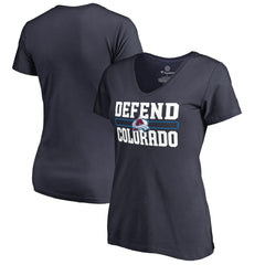 NHL Colorado Avalanche Women's Hometown Collection Defend V-Neck T-Shirt - Navy