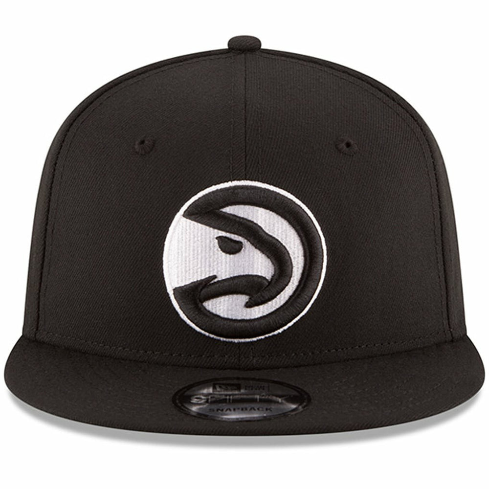 Atlanta Hawks Black & White Logo 9FIFTY Adjustable Snapback Hat Black