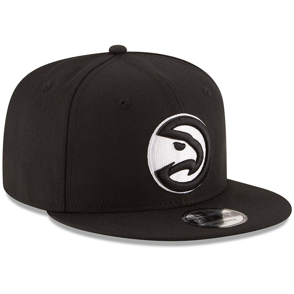 Atlanta Hawks Black & White Logo 9FIFTY Adjustable Snapback Hat Black