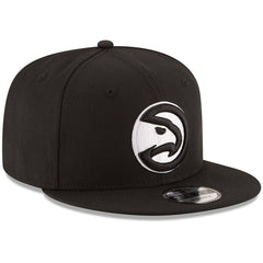 Atlanta Hawks Black & White Logo 9FIFTY Adjustable Snapback Hat Black