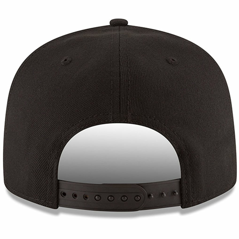 Atlanta Hawks Black & White Logo 9FIFTY Adjustable Snapback Hat Black