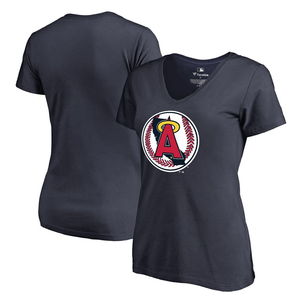Los Angeles Angels Women's Cooperstown Collection Forbes T-Shirt - Navy T-shirts
