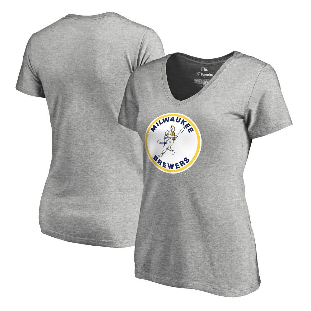 Milwaukee Brewers Women's Cooperstown Collection Forbes T-Shirt - Ash T-shirts