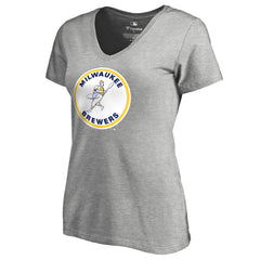 Milwaukee Brewers Women's Cooperstown Collection Forbes T-Shirt - Ash T-shirts