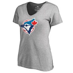 Toronto Blue Jays Women's Cooperstown Collection Forbes T-Shirt - Ash T-shirts