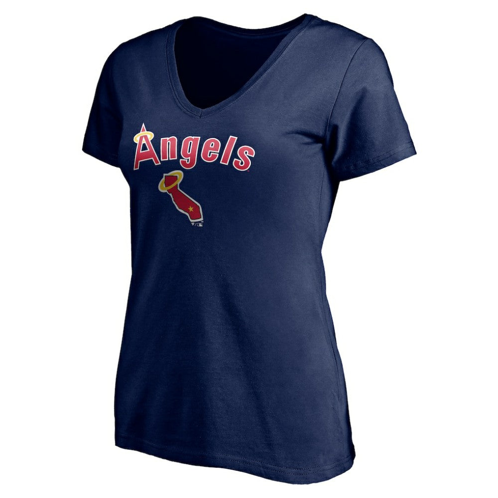 Los Angeles Angels Women's Core Wahconah V-Neck T-Shirt - Navy T-shirts