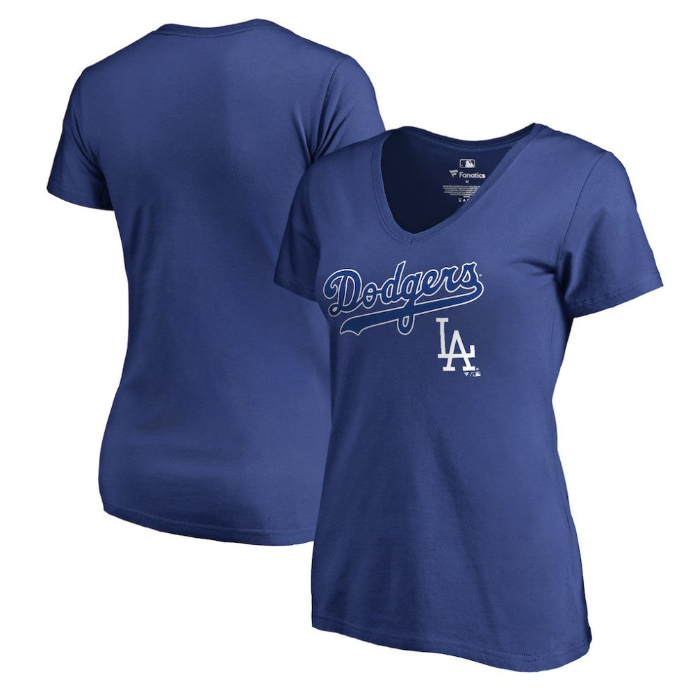 Los Angeles Dodgers Women's Core Wahconah V-Neck T-Shirt - Royal T-shirts