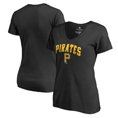 Pittsburgh Pirates Women's Core Wahconah V-Neck T-Shirt - Black T-shirts