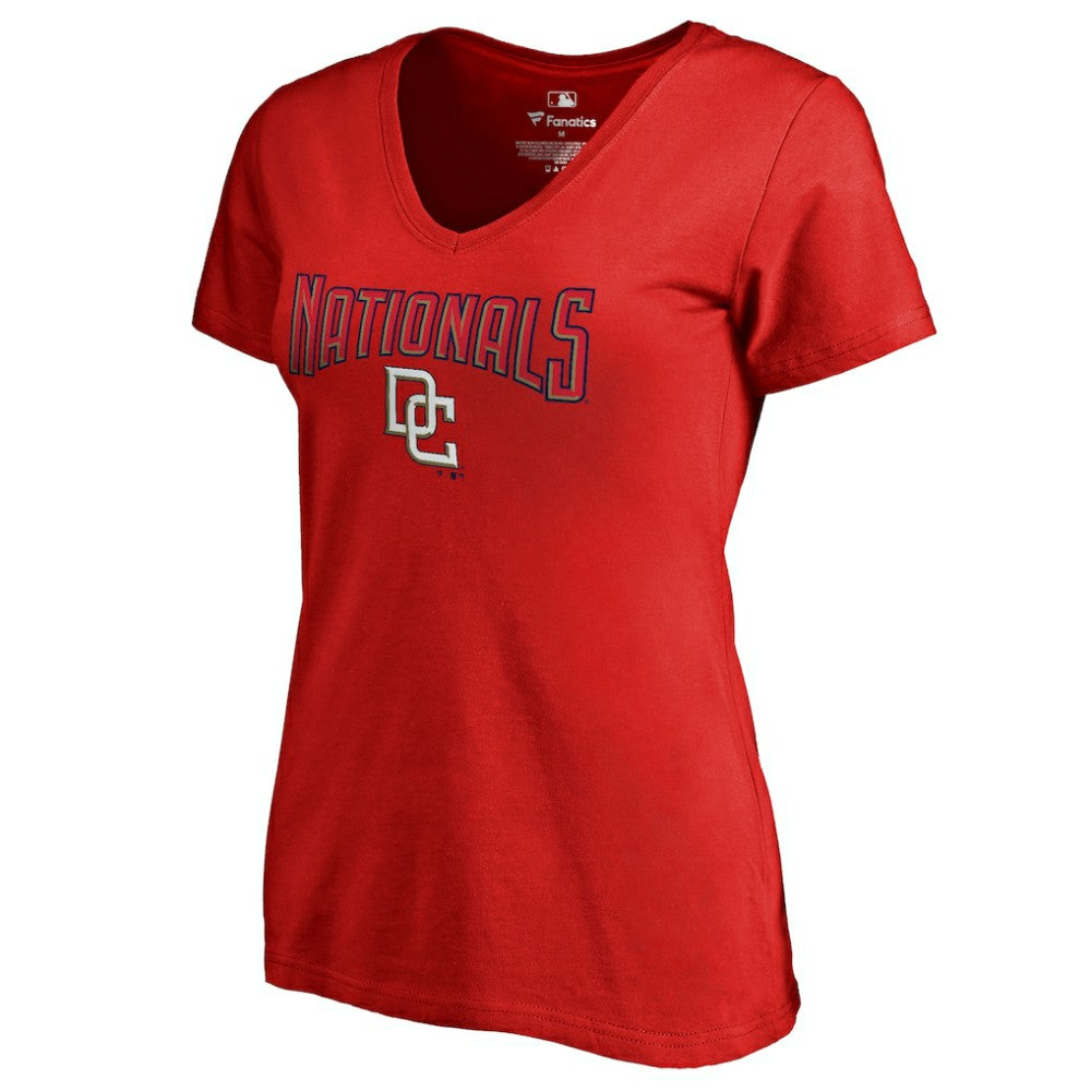 Washington Nationals Women's Core Wahconah V-Neck T-Shirt - Red T-shirts
