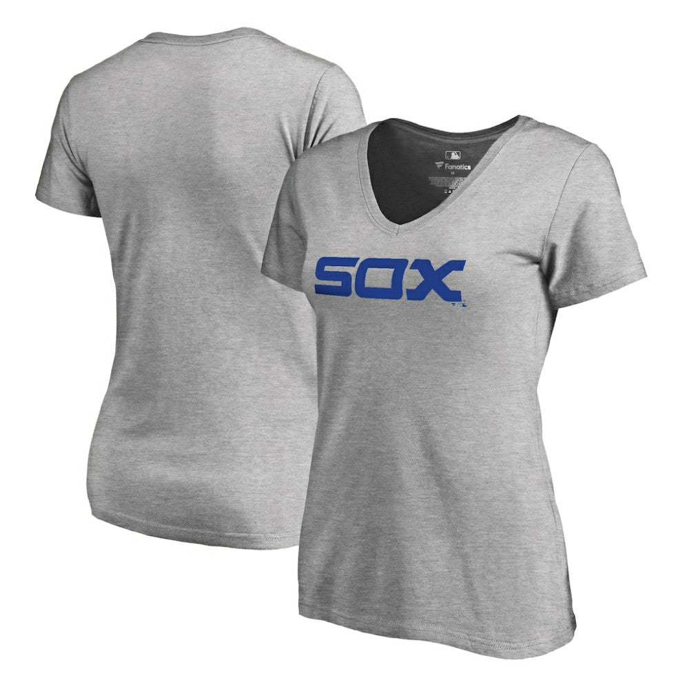 Chicago White Sox Women's Core Wahconah V-Neck T-Shirt - Heather Gray T-shirts