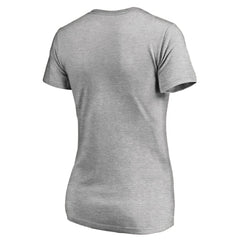 Miami Marlins Women's Core Wahconah V-Neck T-Shirt - Heather Gray T-shirts