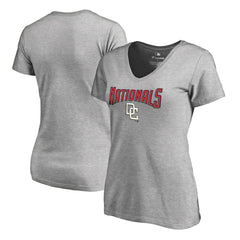 Washington Nationals Women's Core Wahconah V-Neck T-Shirt - Heather Gray T-shirts
