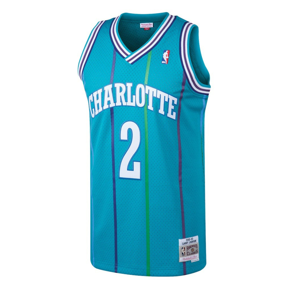 Larry Johnson Charlotte Hornets 1992/93 Hardwood Classics Swingman Jersey Teal