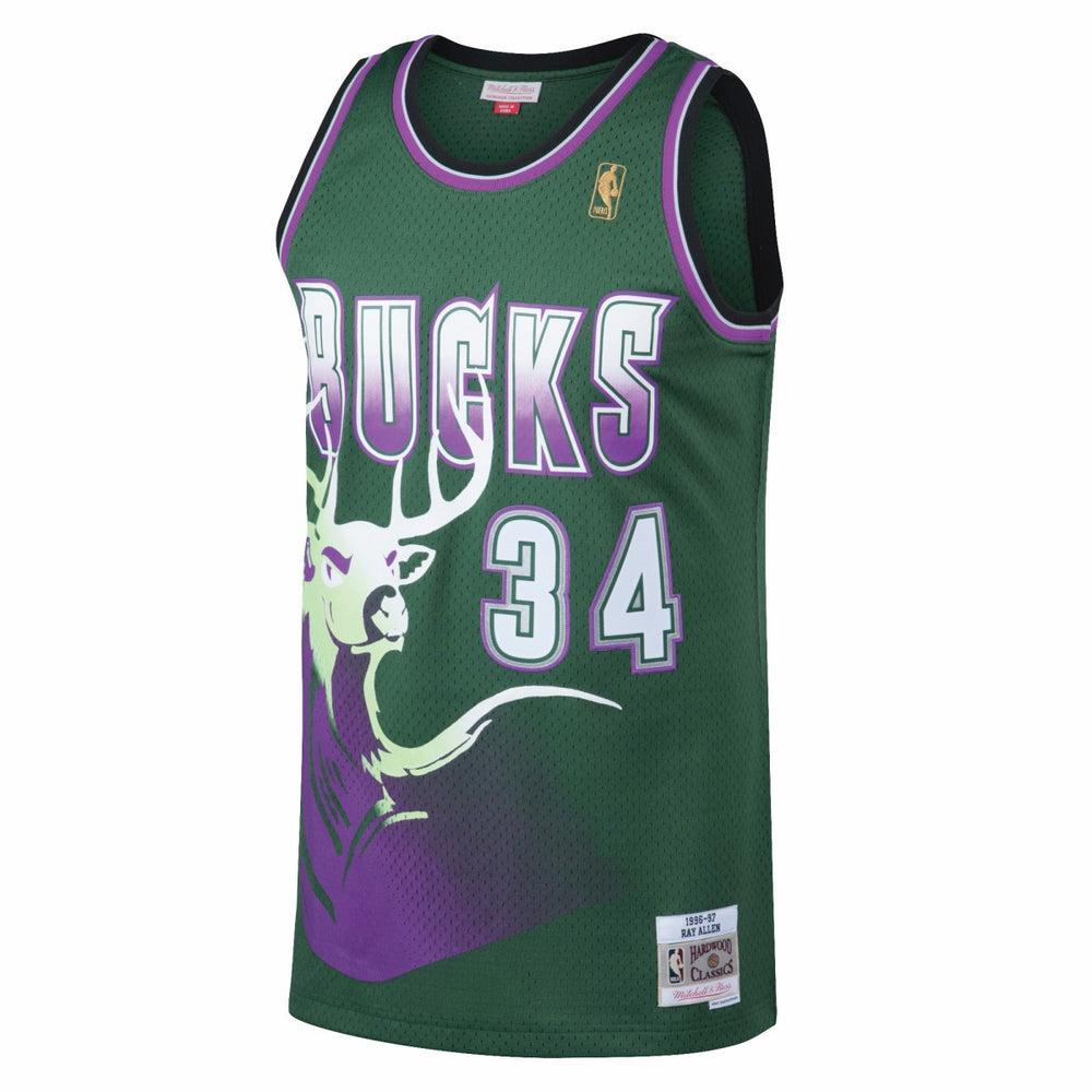 Ray Allen Milwaukee Bucks 1996/97 Hardwood Classics Swingman Jersey Kelly Green