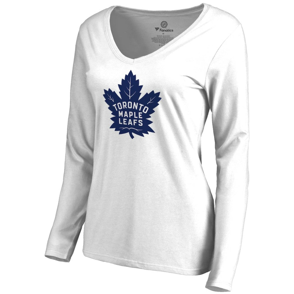 NHL Toronto Maple Leafs Women's Primary Logo Long Sleeve T-Shirt - White