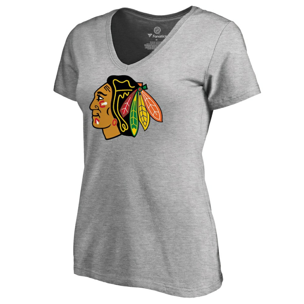 NHL Chicago Blackhawks Women's Primary Logo T-Shirt - Ash