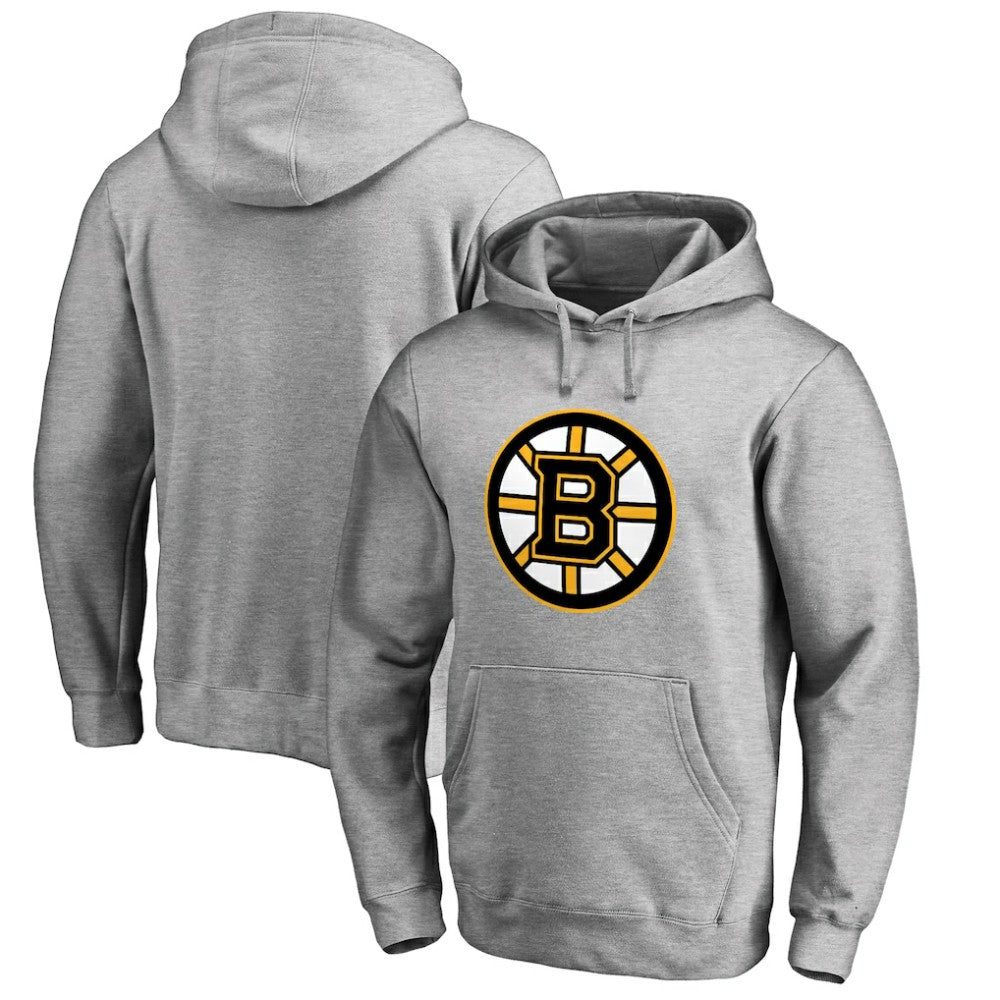 NHL Boston Bruins Primary Logo Pullover Hoodie II - Heather Gray
