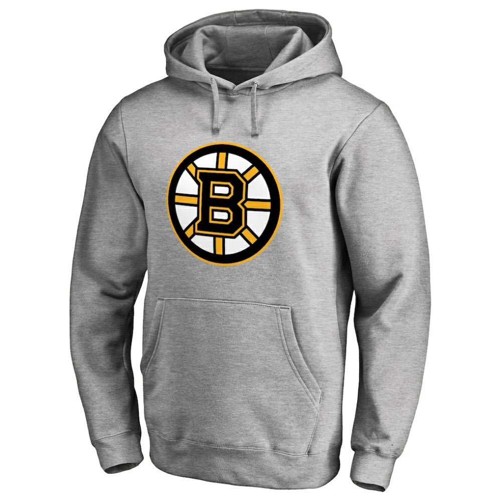 NHL Boston Bruins Primary Logo Pullover Hoodie II - Heather Gray