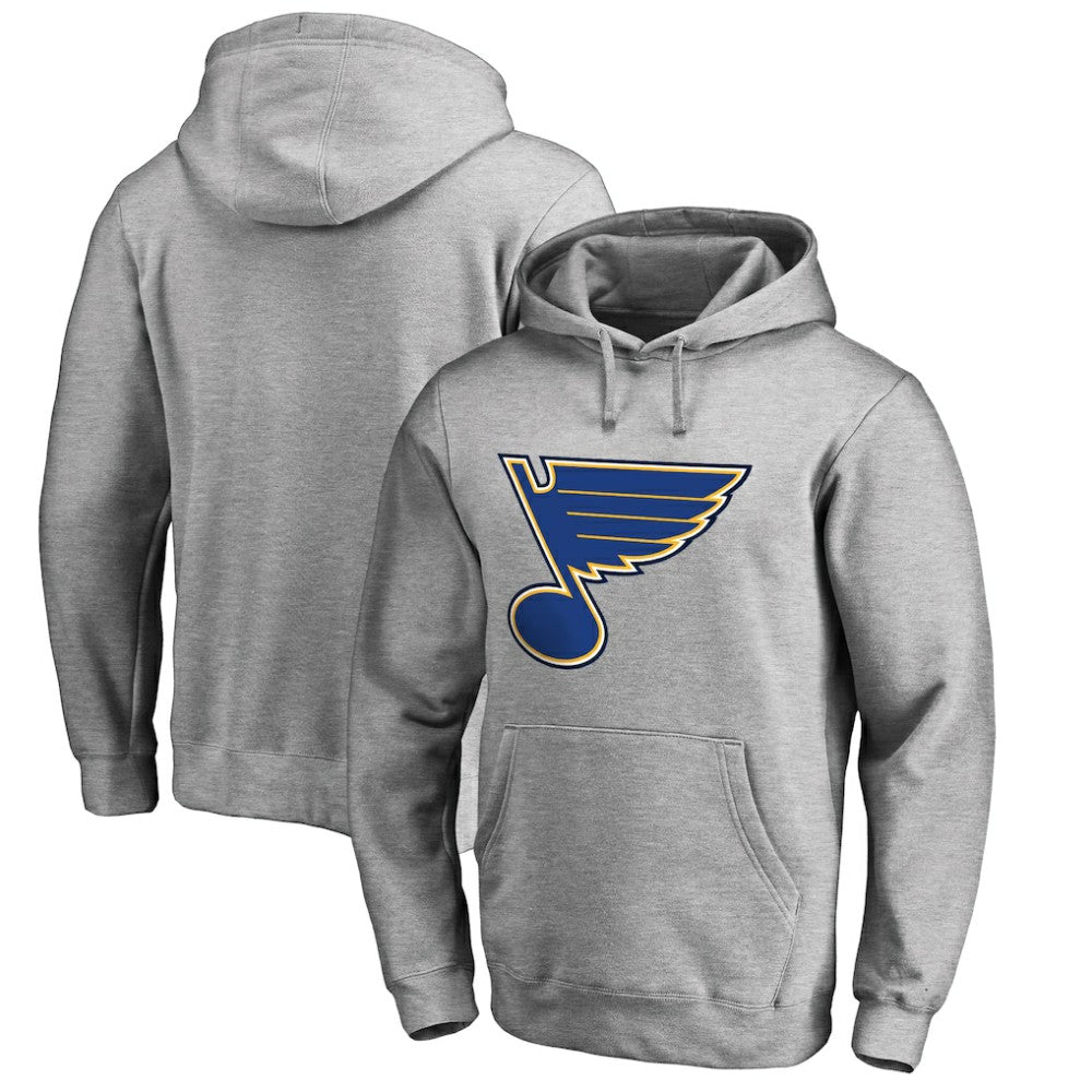 NHL St. Louis Blues Primary Logo Pullover Hoodie II - Heather Gray
