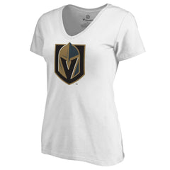 NHL Vegas Golden Knights Women's Alternate Primary Logo V-Neck T-Shirt - White