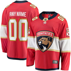 NHL,Custom Florida Panthers Fanatics Home Breakaway Custom Jersey - Red