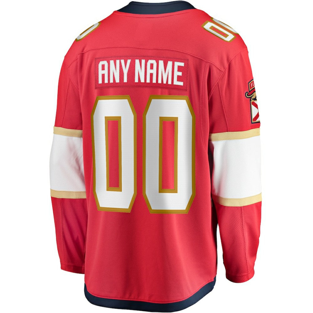 NHL,Custom Florida Panthers Fanatics Home Breakaway Custom Jersey - Red