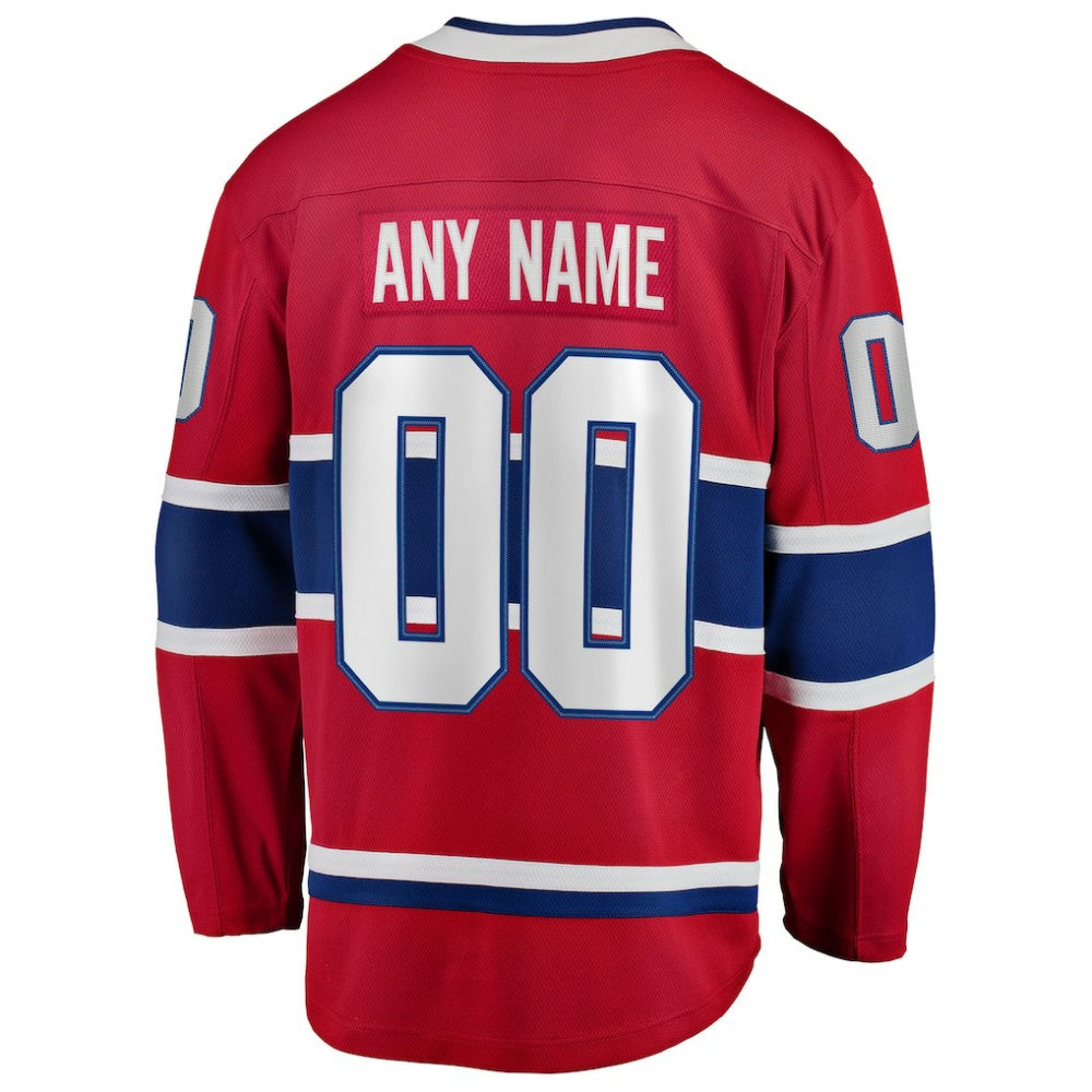 NHL,Custom Montreal Canadiens Fanatics Home Breakaway Custom Jersey - Red
