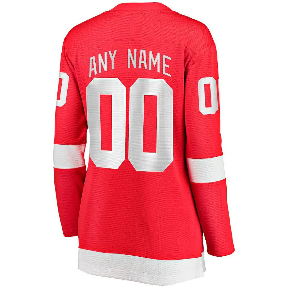 NHL,Custom Detroit Red Wings Fanatics Women's Home Breakaway Custom Jersey - Red