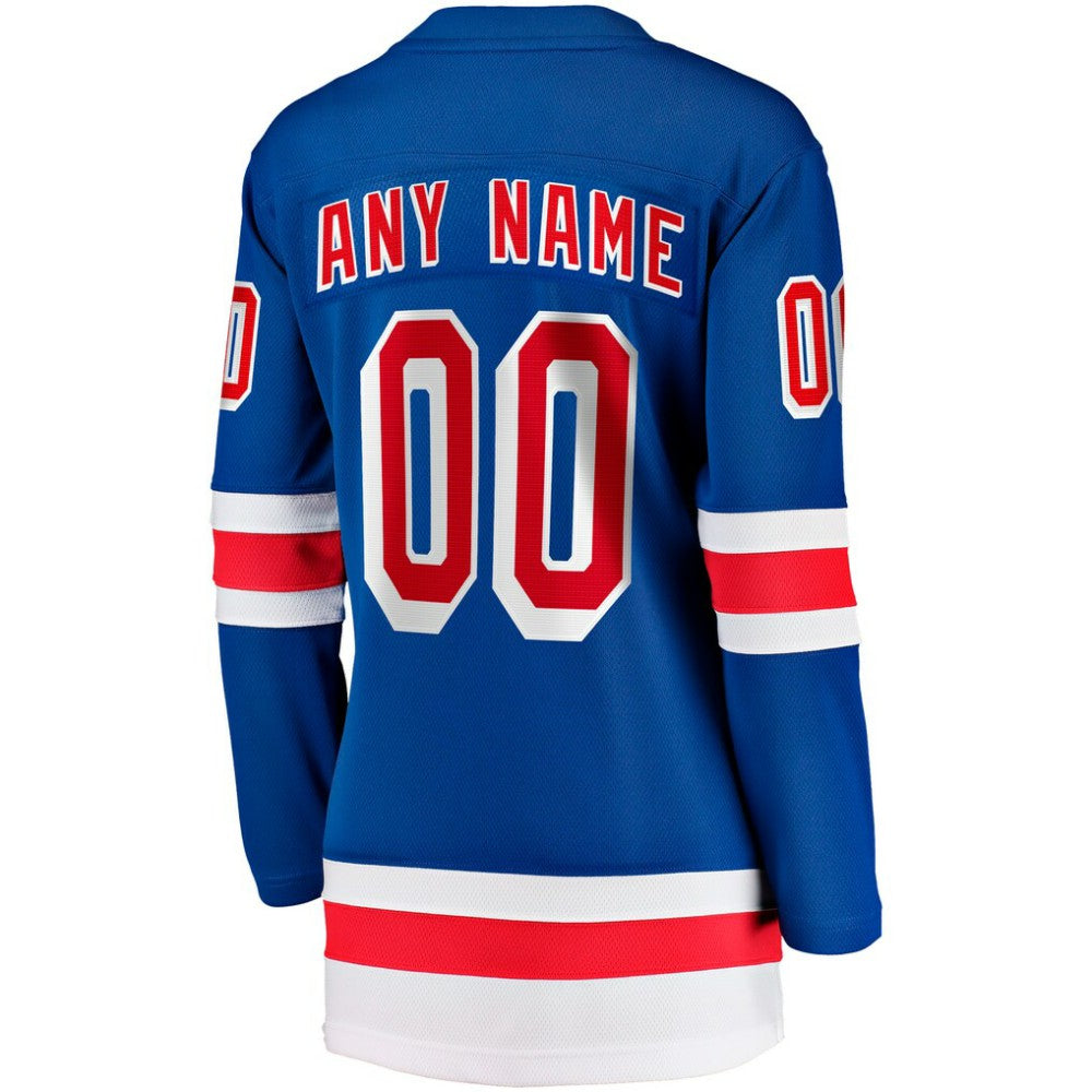 NHL,Custom New York Rangers Fanatics Women's Home Breakaway Custom Jersey - Blue