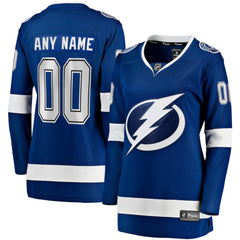 NHL,Custom Tampa Bay Lightning Fanatics Women's Home Breakaway Custom Jersey - Blue