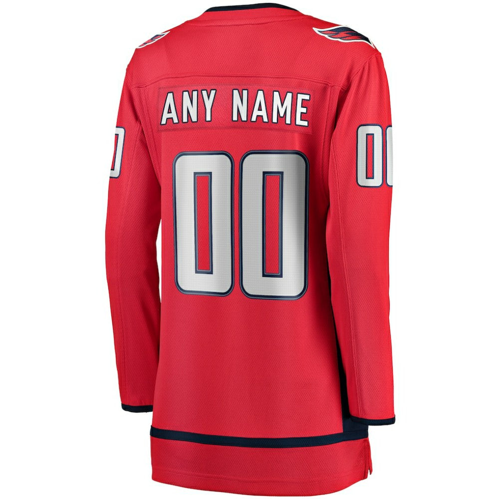 NHL,Custom Washington Capitals Fanatics Women's Home Breakaway Custom Jersey - Red
