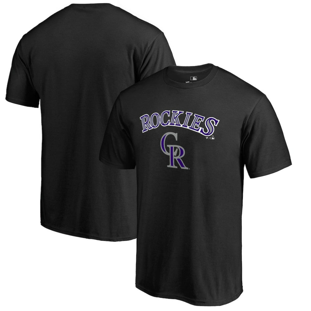 Colorado Rockies Team Lockup T-Shirt - Black T-shirts