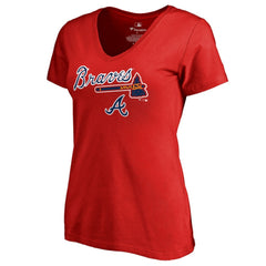Atlanta Braves Women's Team Lockup T-Shirt - Red T-shirts