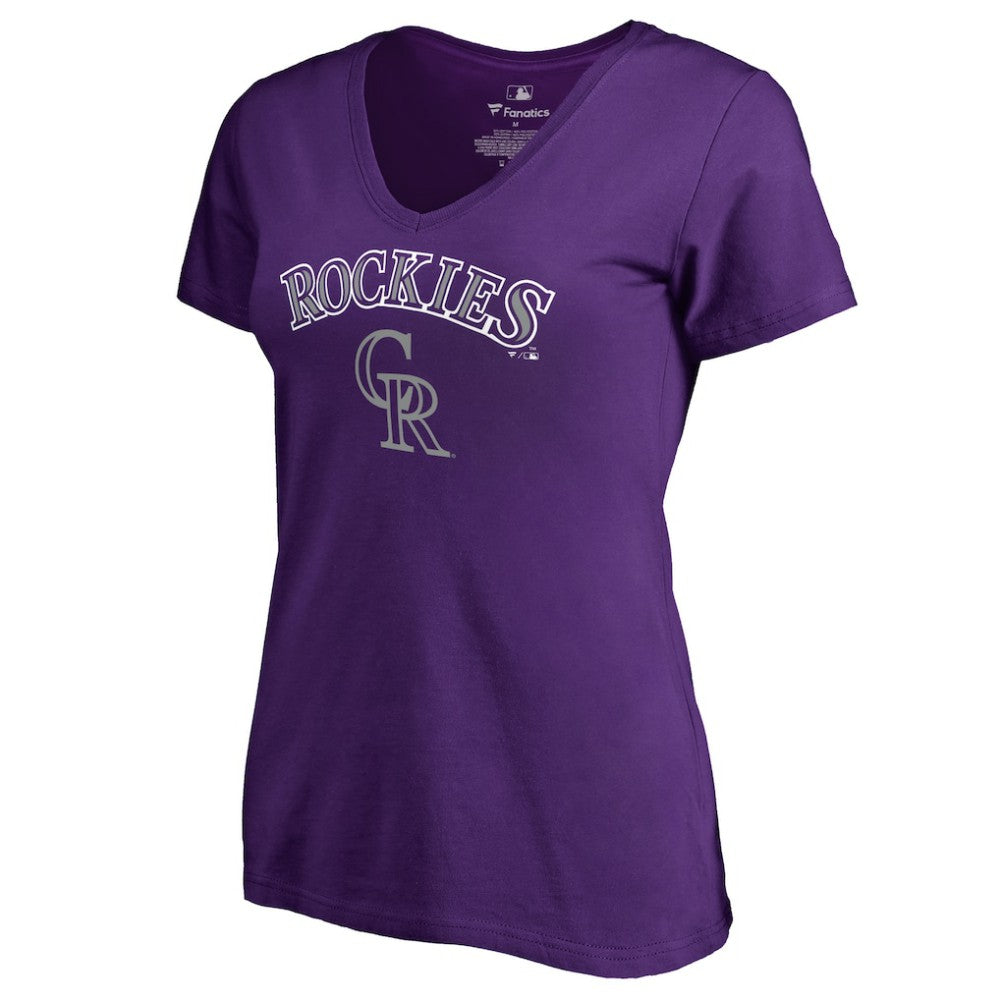 Colorado Rockies Women's Team Lockup T-Shirt - Purple T-shirts