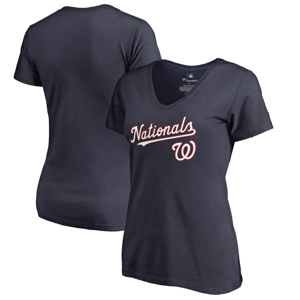 Washington Nationals Women's Team Lockup T-Shirt - Navy T-shirts