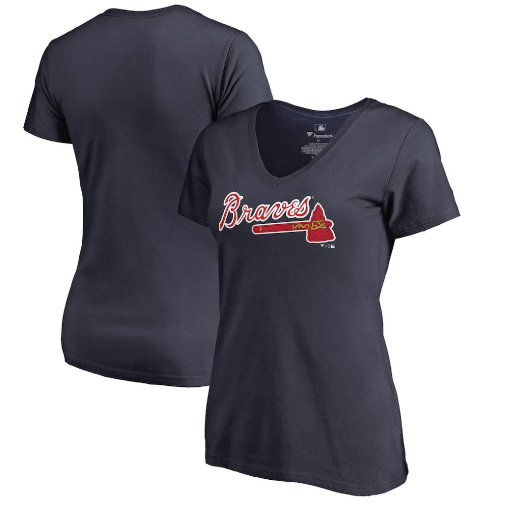 Atlanta Braves Women's Team Wordmark T-Shirt - Navy T-shirts
