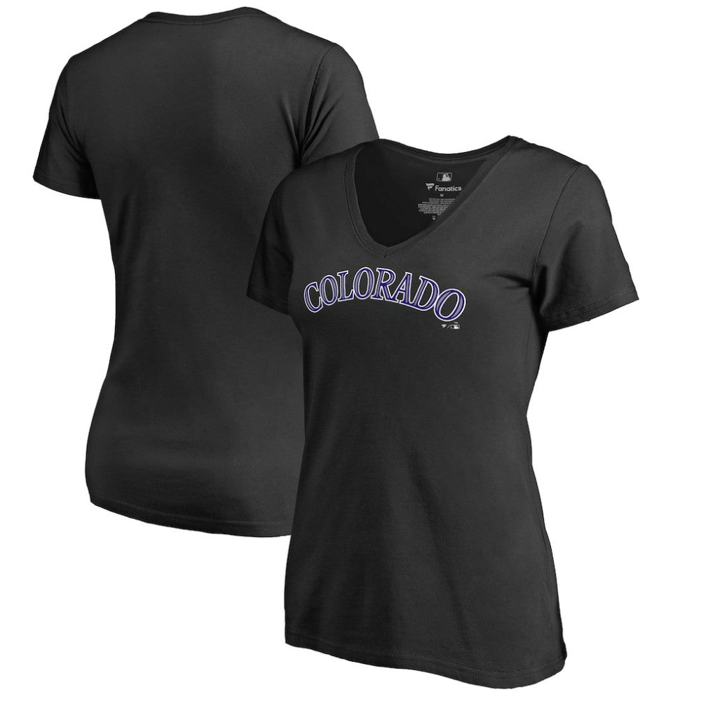 Colorado Rockies Women's Team Wordmark T-Shirt - Black T-shirts