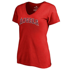 Los Angeles Angels Women's Team Wordmark T-Shirt - Red T-shirts