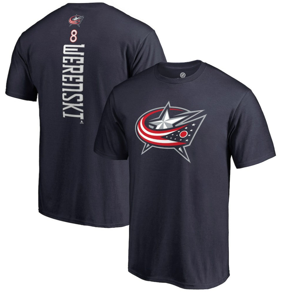 NHL Zach Werenski Columbus Blue Jackets Backer T-Shirt - Navy