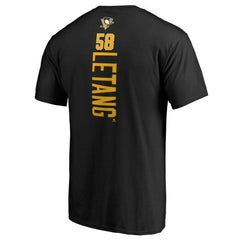 NHL Kris Letang Pittsburgh Penguins Backer T-Shirt - Black