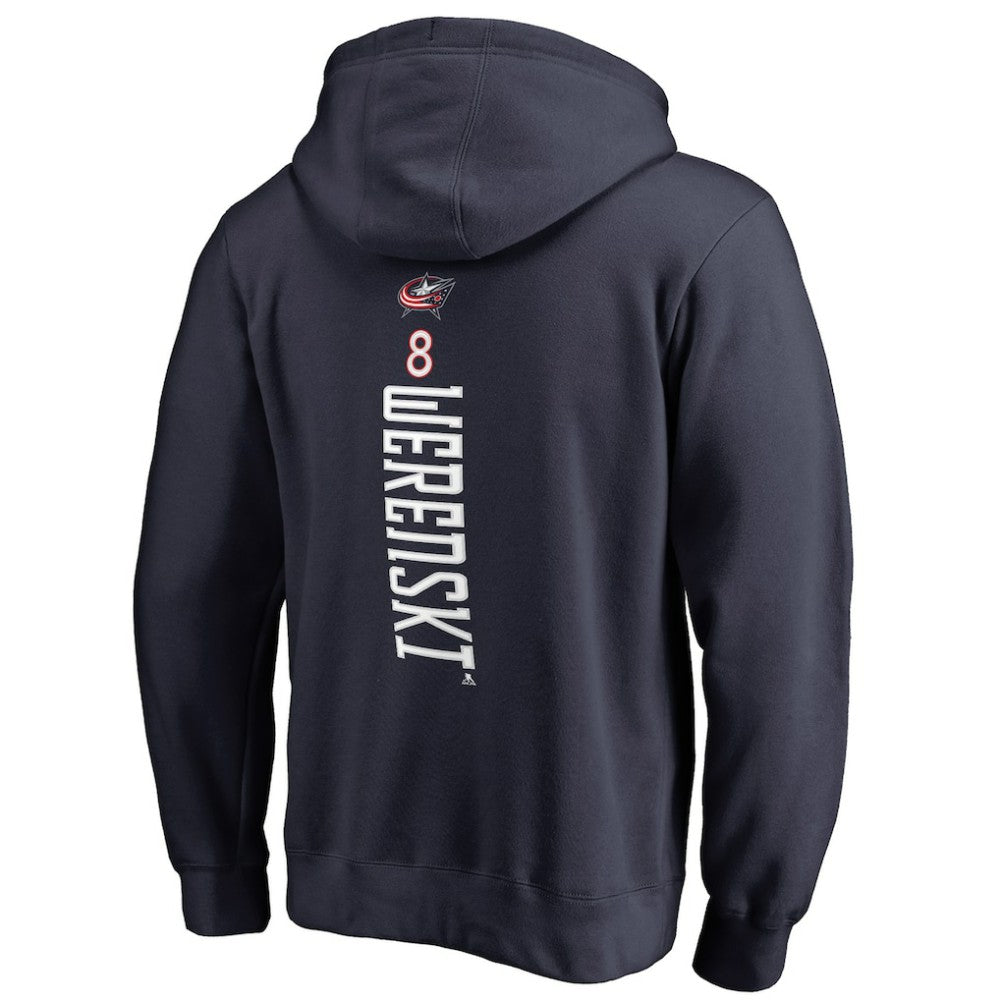 NHL Zach Werenski Columbus Blue Jackets Backer Pullover Hoodie - Navy