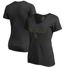 Colorado Rockies Women's Camo T-Shirt - Black T-shirts