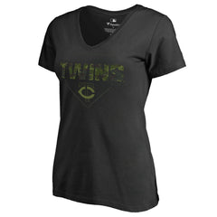 Minnesota Twins Women's Camo T-Shirt - Black T-shirts
