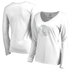 NHL Chicago Blackhawks Women's White Out Long Sleeve T-Shirt - White