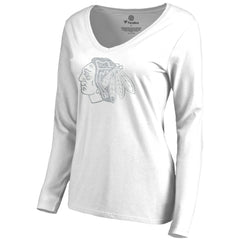 NHL Chicago Blackhawks Women's White Out Long Sleeve T-Shirt - White