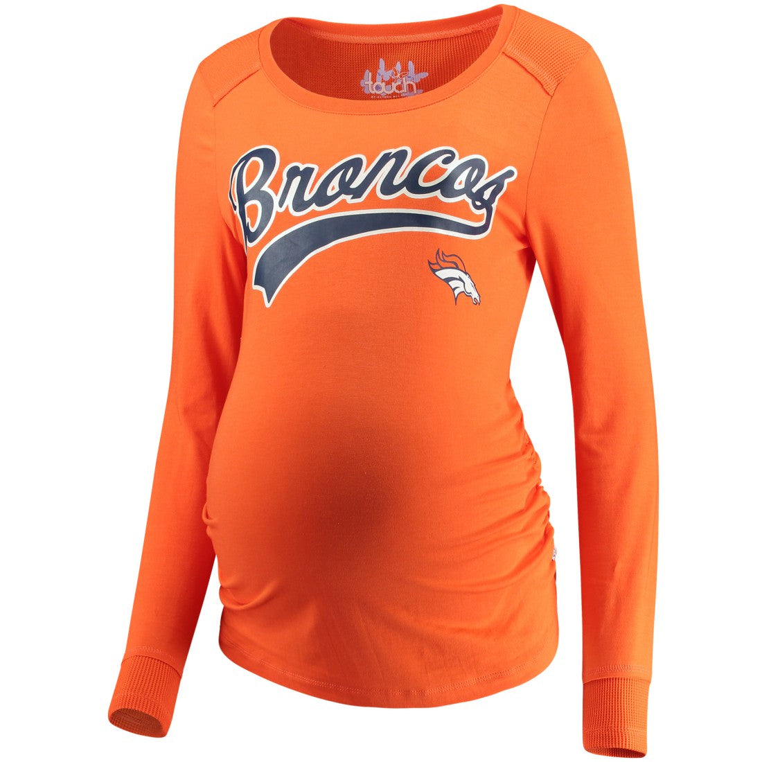 Denver Broncos Touch Women's Maternity Yardline Tri-Blend Top Orange