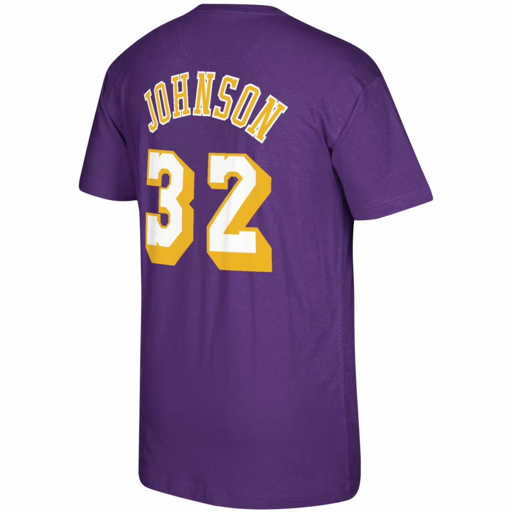 Magic Johnson Los Angeles Lakers Hardwood Classics Name & Number T-Shirt Purple